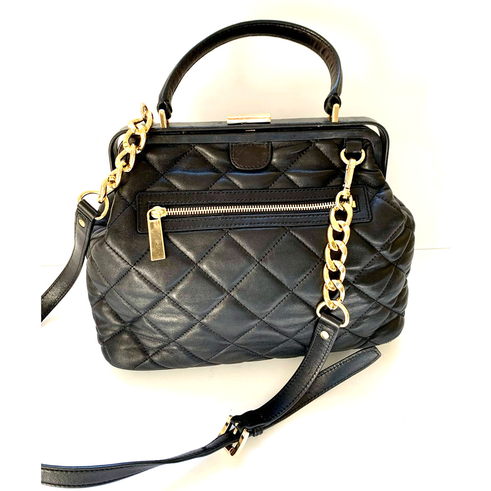 Michael Kors Vivianne Black Quilted Satchel and Shoulder Bag EUC